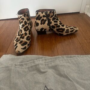 Aquatalia Leopard Print Ankle Boots